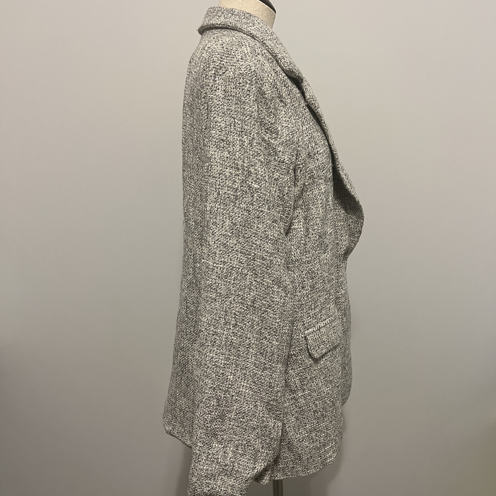 Gray Textured Open-Front Blazer Jacket - Women's … - image 3